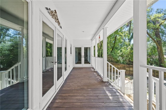 deck with french doors