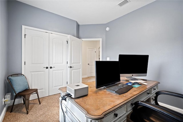 office space with light carpet