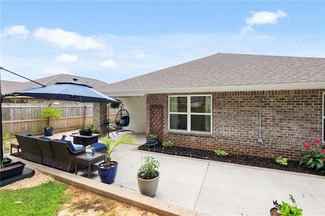 2526 Windmere Dr E, Semmes, AL 36575 - view of patio featuring fence and outdoor lounge area