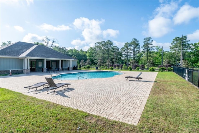 2526 Windmere Dr E, Semmes, AL 36575 - community pool featuring fence, a yard, and a patio area