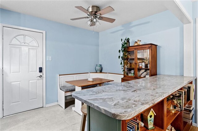 kitchen featuring ceiling fan