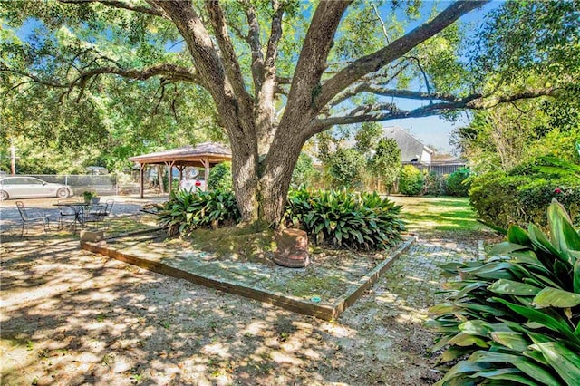 view of yard featuring a gazebo