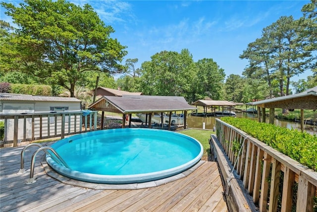view of pool featuring a deck