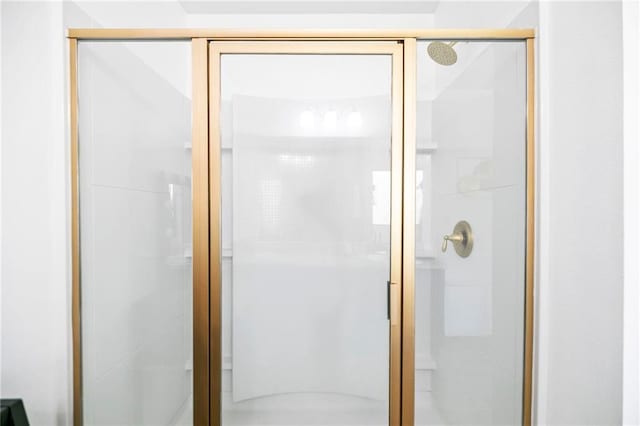 full bath with a shower stall