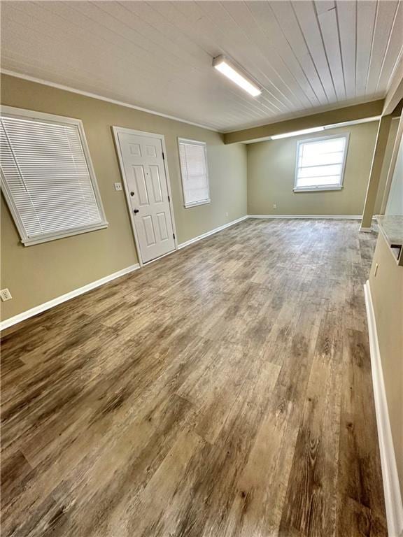 5405 Moffett Rd, Mobile, AL 36618 - interior space featuring wood ceiling, wood finished floors, and baseboards