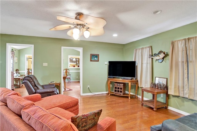 2805 Brookside Dr, Mobile, AL 36693 - living room with ceiling fan and light hardwood / wood-style floors