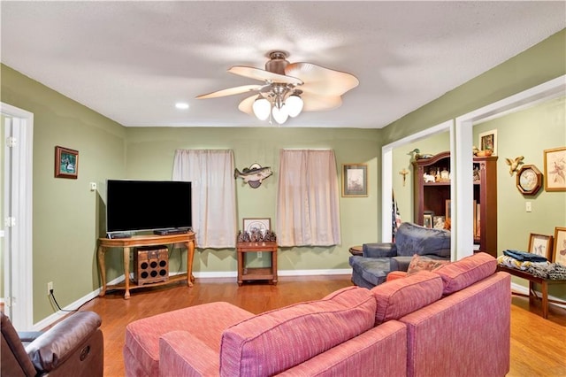 2805 Brookside Dr, Mobile, AL 36693 - living room with ceiling fan and hardwood / wood-style flooring