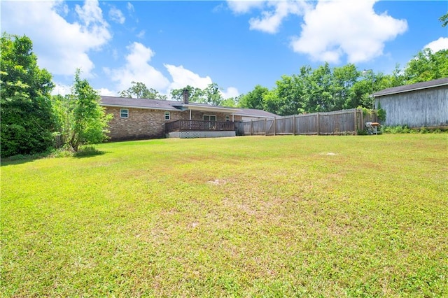 view of yard with fence