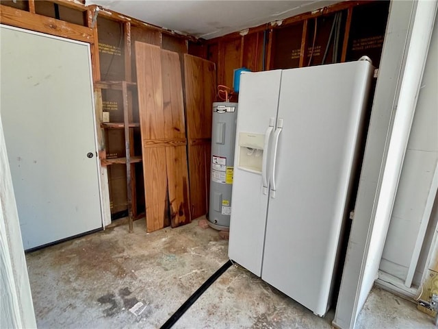 utility room with electric water heater