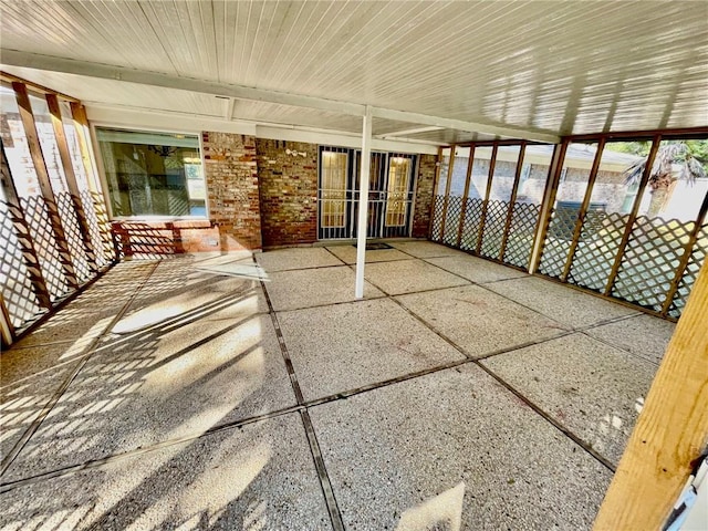 view of unfurnished sunroom