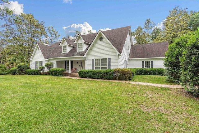 view of front facade with a front yard