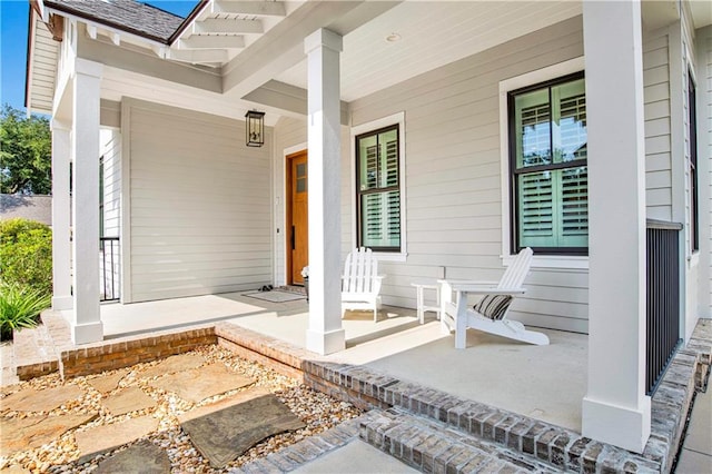 view of patio featuring covered porch