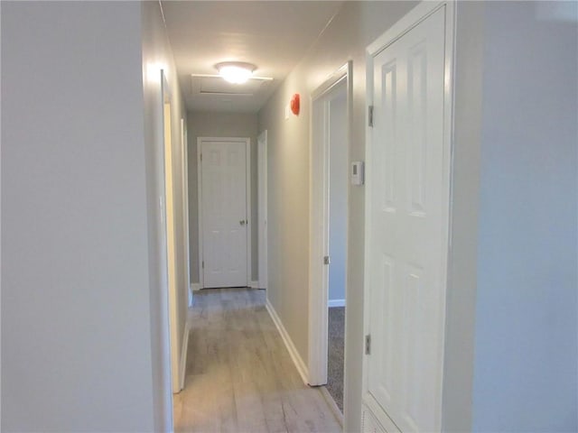 hallway with light wood-type flooring