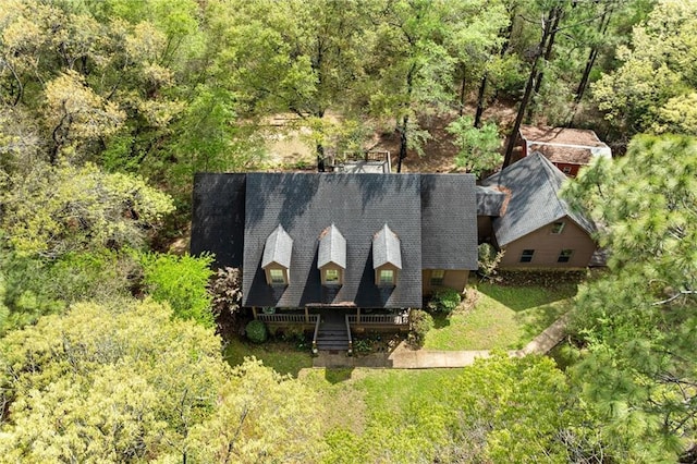3425 Poe Rd S, Chunchula, AL 36521 - aerial view of property and surrounding area with a heavily wooded area