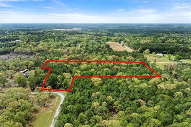 3425 Poe Rd S, Chunchula, AL 36521 - aerial view of property and surrounding area with property parcel outlined