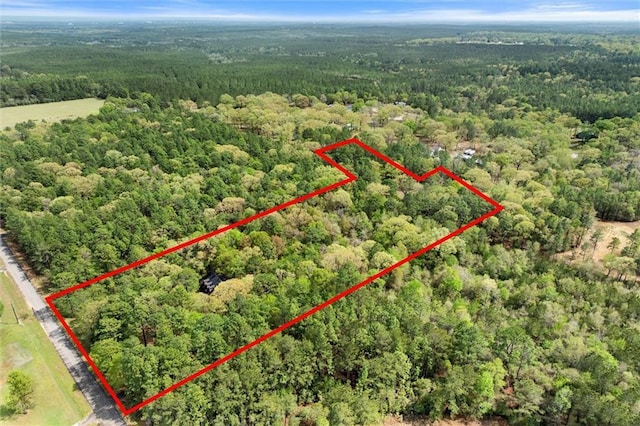 3425 Poe Rd S, Chunchula, AL 36521 - aerial view of property's location with a heavily wooded area and property parcel outlined