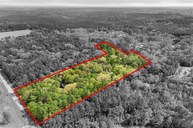 3425 Poe Rd S, Chunchula, AL 36521 - aerial view of property's location with a forest and property parcel outlined