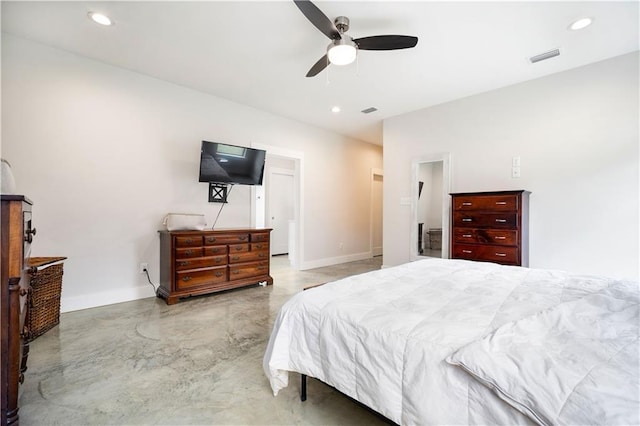 11531 Schmidt Ln S, Mobile, AL 36695 - bedroom with recessed lighting, finished concrete floors, and a ceiling fan