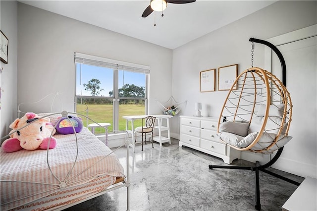 11531 Schmidt Ln S, Mobile, AL 36695 - bedroom featuring concrete floors and ceiling fan