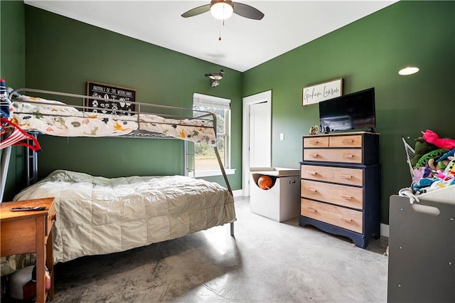 11531 Schmidt Ln S, Mobile, AL 36695 - bedroom with finished concrete flooring and ceiling fan