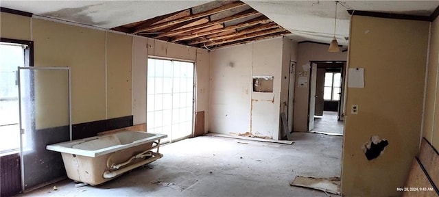 miscellaneous room with vaulted ceiling