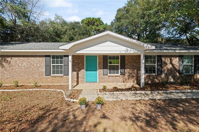 ranch-style house with a porch