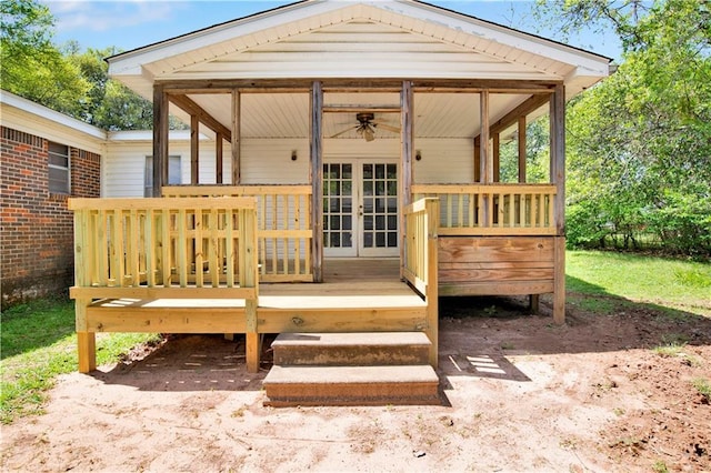 deck featuring french doors