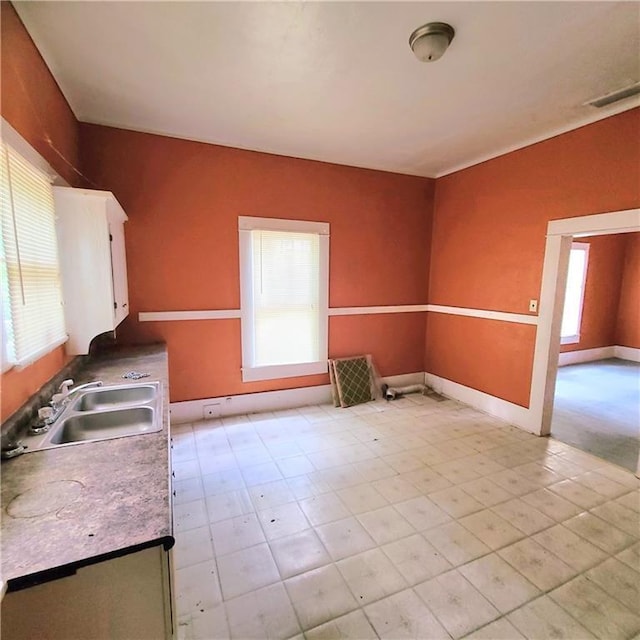 kitchen with sink and white cabinets