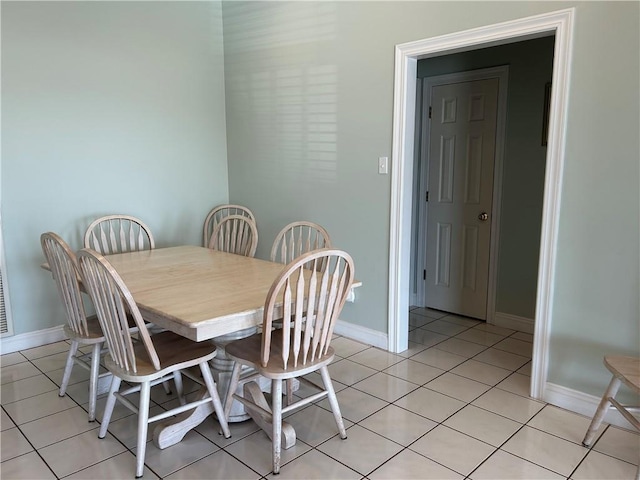 view of tiled dining area