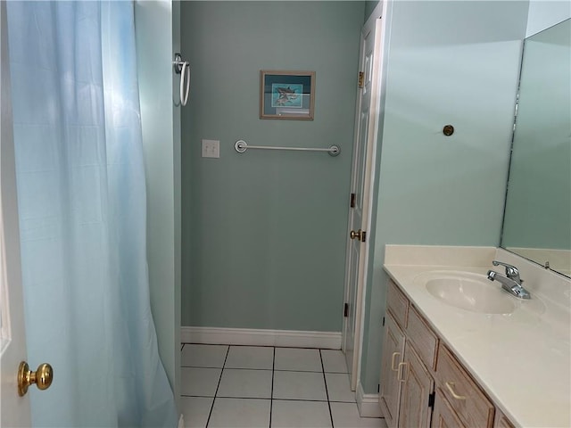 bathroom featuring tile patterned floors and vanity