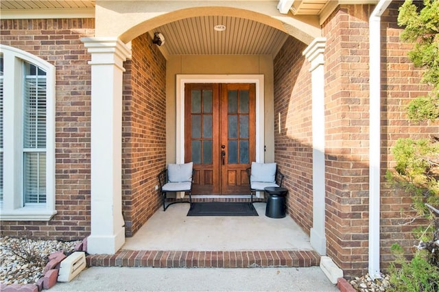 doorway to property with french doors