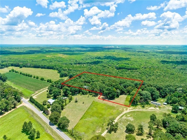 aerial view with a rural view