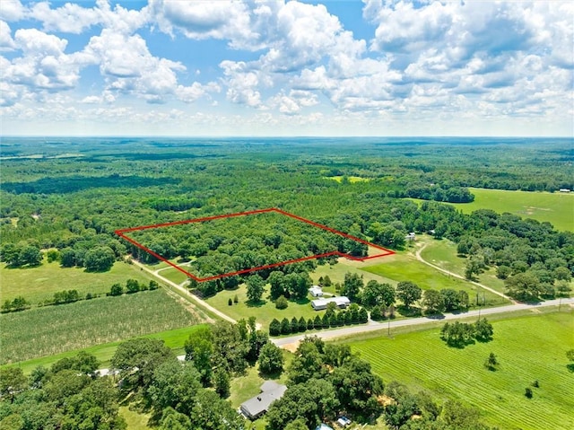 aerial view featuring a rural view