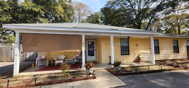 view of front of property with a porch