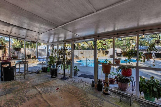 view of unfurnished sunroom