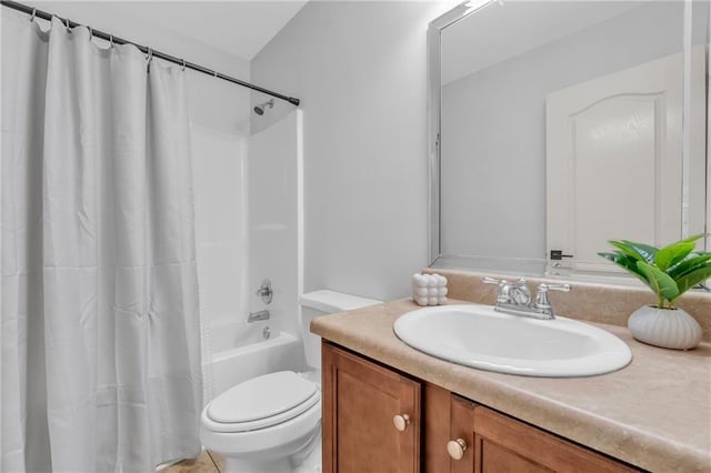 2107 Wolf Branch Dr N, Mobile, AL 36608 - bathroom featuring vanity, toilet, and shower / bathtub combination with curtain
