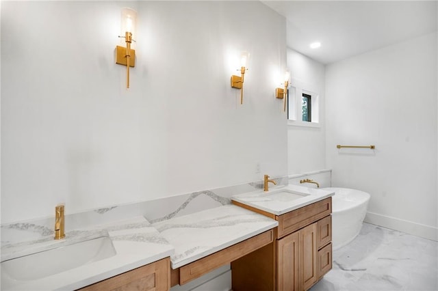 bathroom featuring a bathtub and vanity