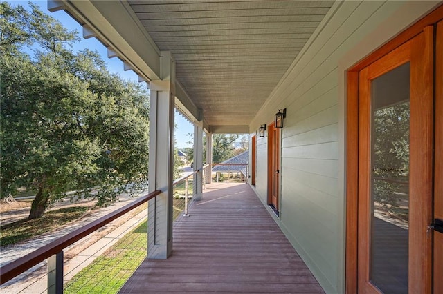 wooden deck with a porch