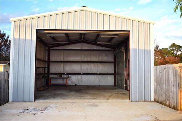 view of garage