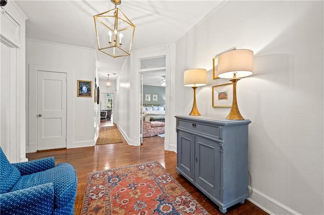 159 Roberts St, Mobile, AL 36604 - sitting room with a chandelier and dark wood-style flooring