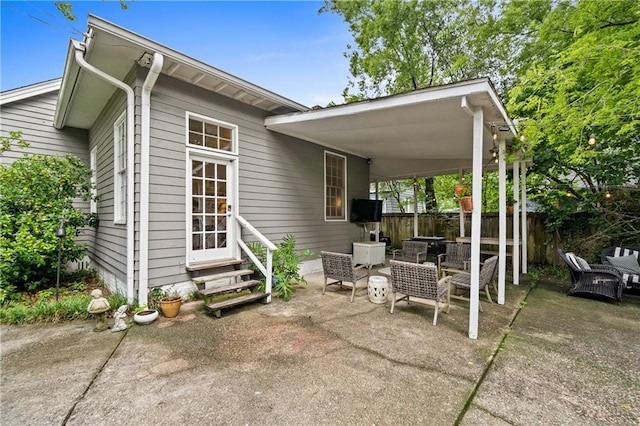 159 Roberts St, Mobile, AL 36604 - back of house with entry steps, a patio, and outdoor lounge area