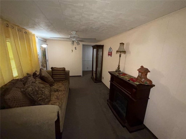 15162 Randolph Foster Rd, Wilmer, AL 36587 - living area with ceiling fan and carpet floors