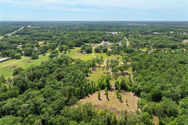 drone / aerial view with a forest view