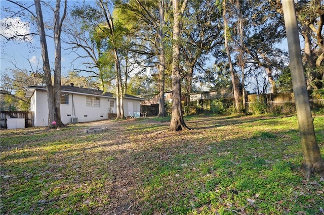 view of yard with fence