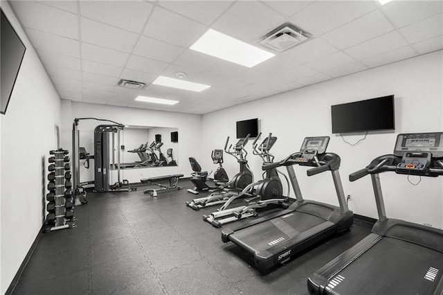 400 Plantation Rd Unit 4206, Gulf Shores, AL 36542 - workout area featuring a paneled ceiling