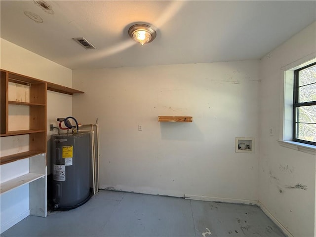 utility room with water heater