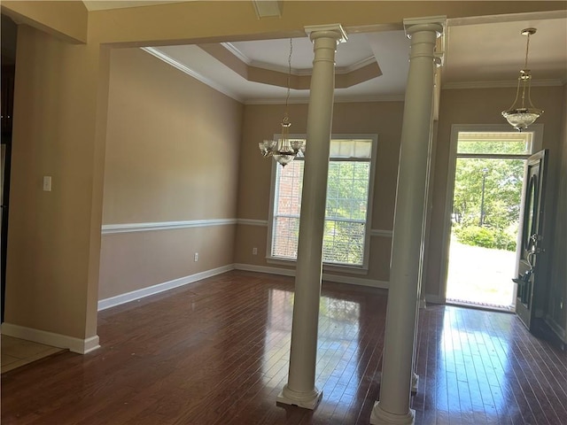 5901 Eastridge Pl, Mobile, AL 36608 - unfurnished dining area featuring plenty of natural light, hardwood / wood-style floors, baseboards, and ornamental molding