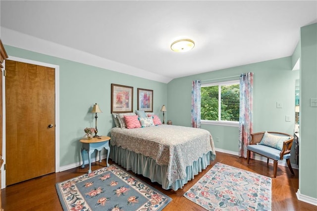 bedroom with wood-type flooring