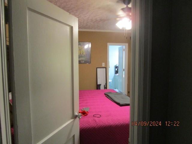 bedroom featuring a textured ceiling