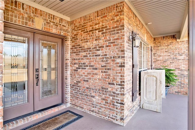 doorway to property with french doors